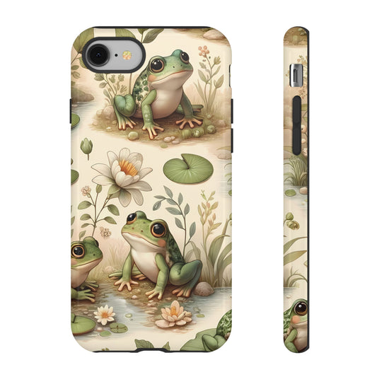 Cute Frogs Phone Case - Pond Pals Frolic - Charming Frog Lily Pad Phone Case for iPhone, Google & Samsung! Great Gift For Any Frog Lover!