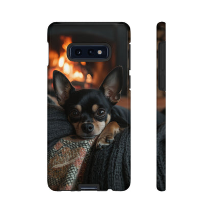 Cozy Chihuahua Fireplace Samsung Galaxy Case – Warm and Protective Design