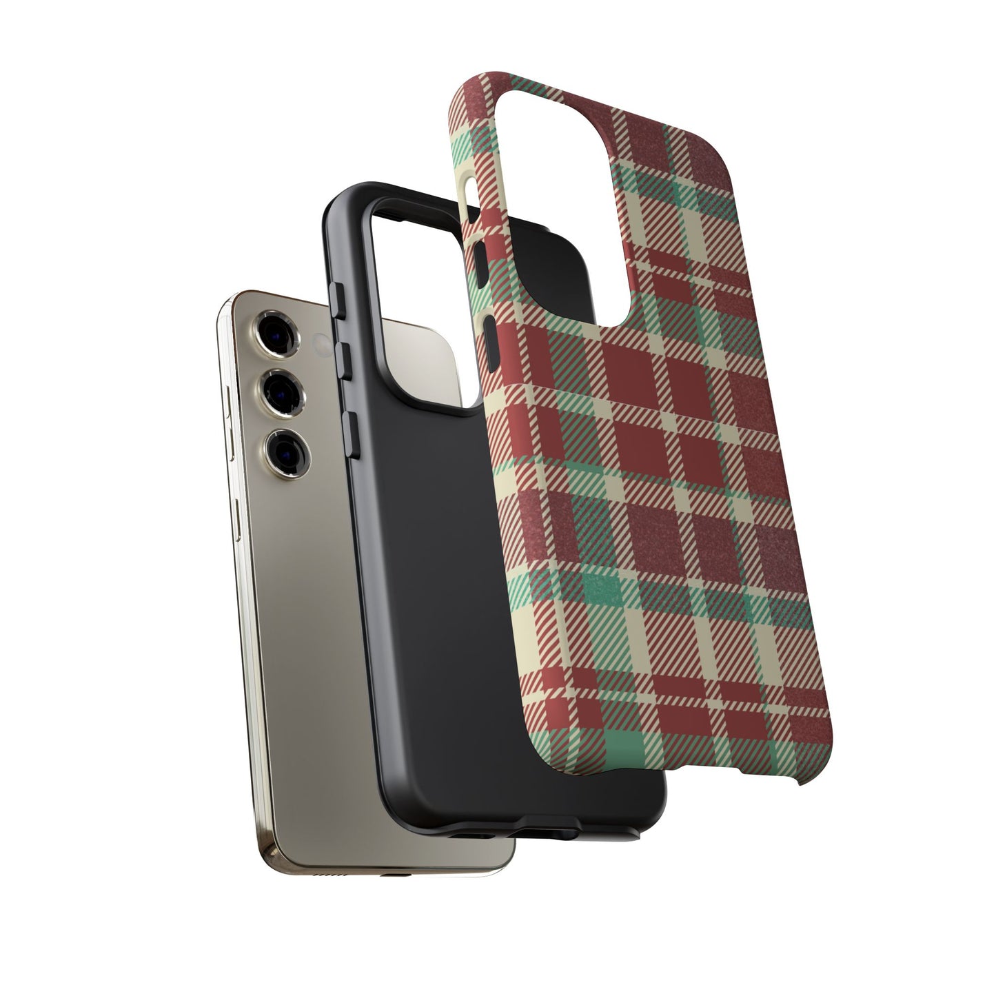 Vintage Plaid in Red & Cream – Samsung Galaxy Case with Timeless Style