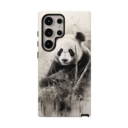 Premium Cute Phone Case: Charcoal Art Panda Bear