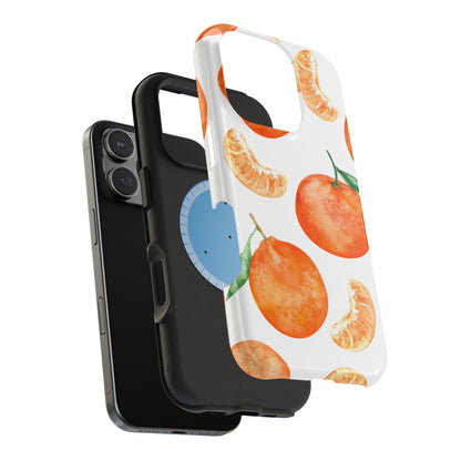 Tangerine Dreams Tough MagSafe iPhone Case – Watercolor Orange Design, Shockproof Dual Protection