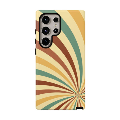 Earthy Retro Swirl Samsung Galaxy Case – Dual-Layer Protection with 70s-Inspired Earth Tones