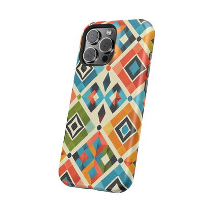 Harlequin Geometric MagSafe iPhone Case - Vibrant Abstract Protective Cover