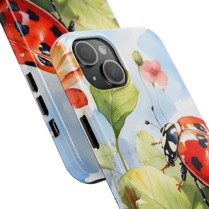 Watercolor Ladybug & Poppy Fields - iPhone Series Case