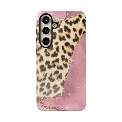 Pink Glam Leopard - Samsung Galaxy Series Case with Glitter Accents