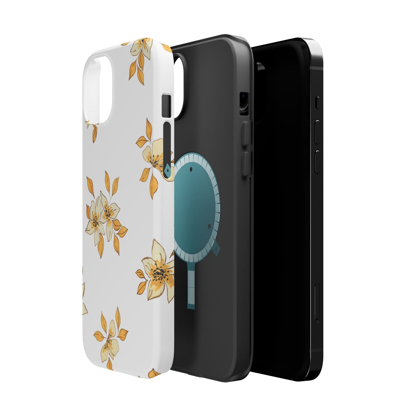 Delicate Yellow Blossom MagSafe iPhone Case – Minimalist Floral Design with Matte Finish