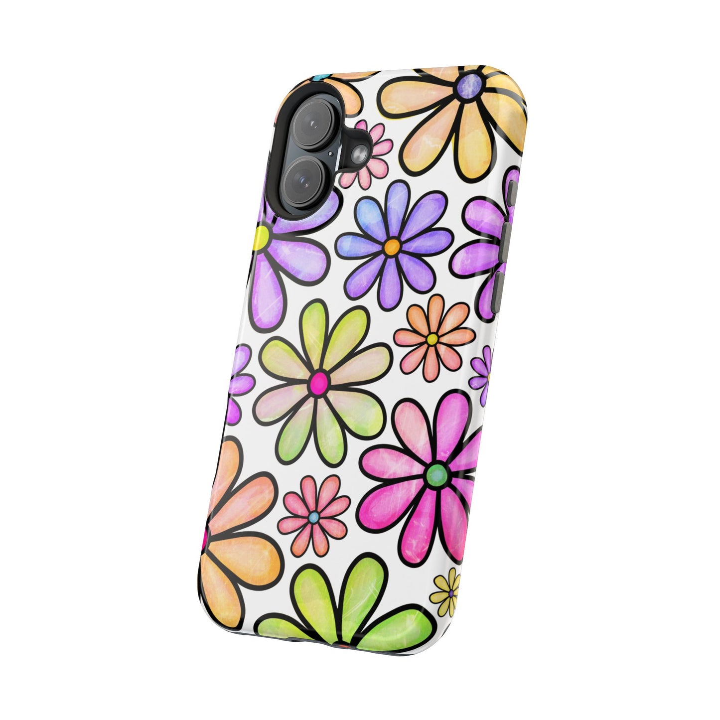 Pastel Daisy Dream MagSafe iPhone Case – Slim Profile, Glossy Finish