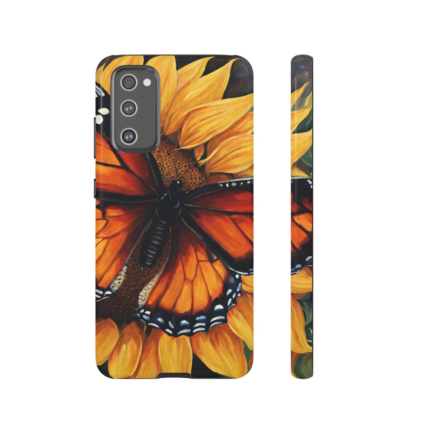 Monarch Butterfly & Sunflower Art – iPhone Case