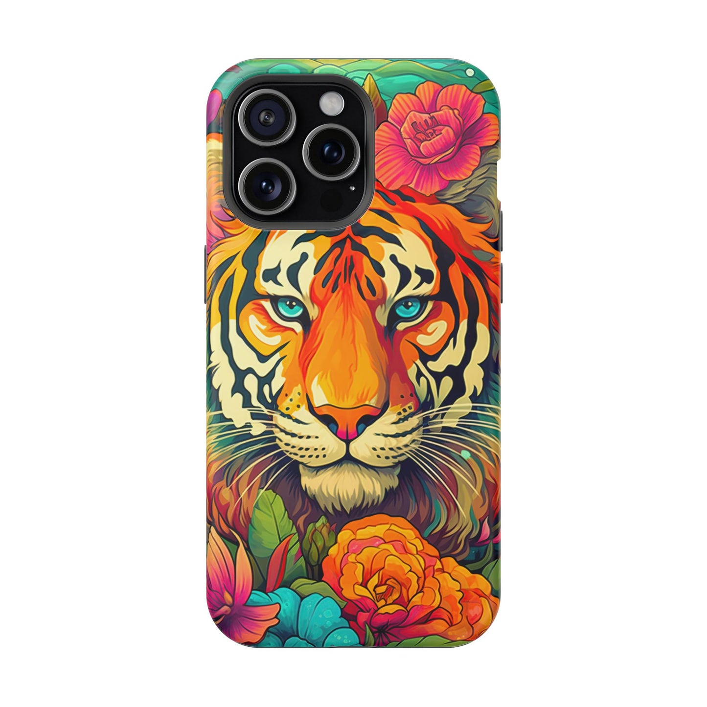 Fierce Rainbow Tiger Art - MagSafe iPhone Case