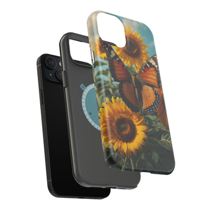 Vibrant Butterfly & Sunflower – MagSafe iPhone Case