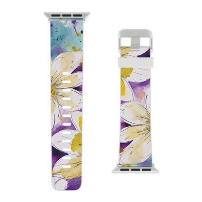 Abstract Floral Watercolor Splash Apple Watch Band