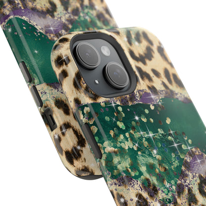 Emerald Glitter Leopard Print - MagSafe iPhone Series Case