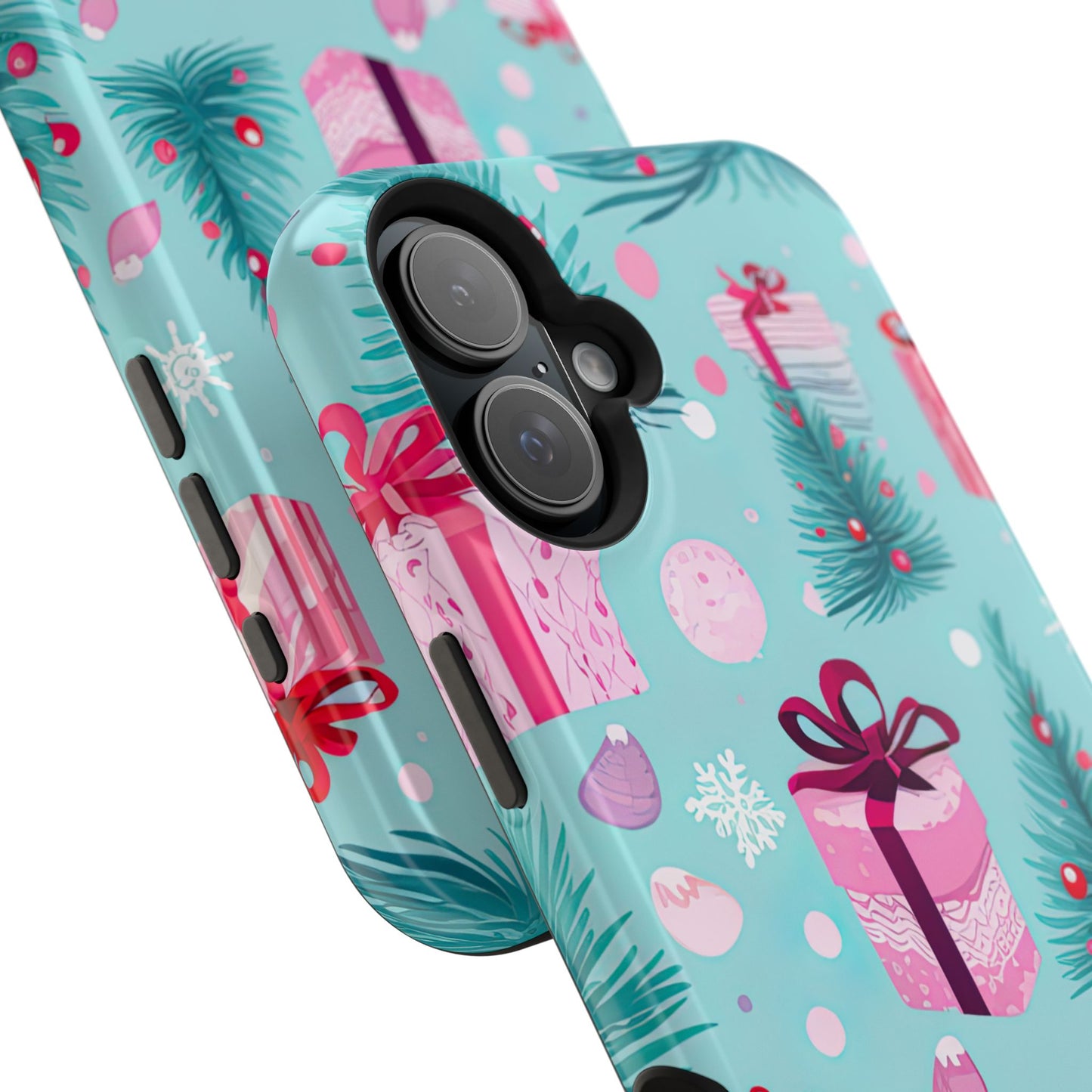 Festive Pink Christmas Gifts and Evergreen MagSafe iPhone Case – Holiday Theme, Protective Cover