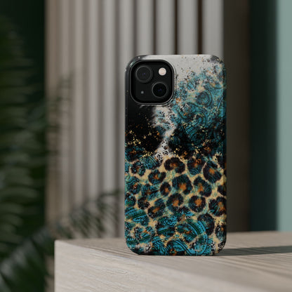 Turquoise Paisley Cowhide Leopard - MagSafe iPhone Series Case