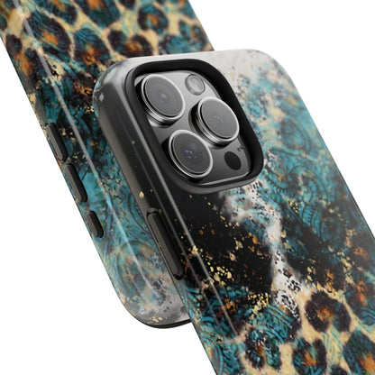 Turquoise Paisley Cowhide Leopard - iPhone Series Case