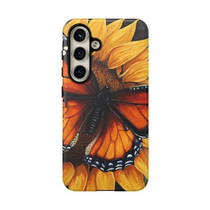 Monarch Butterfly & Sunflower Art – iPhone Case