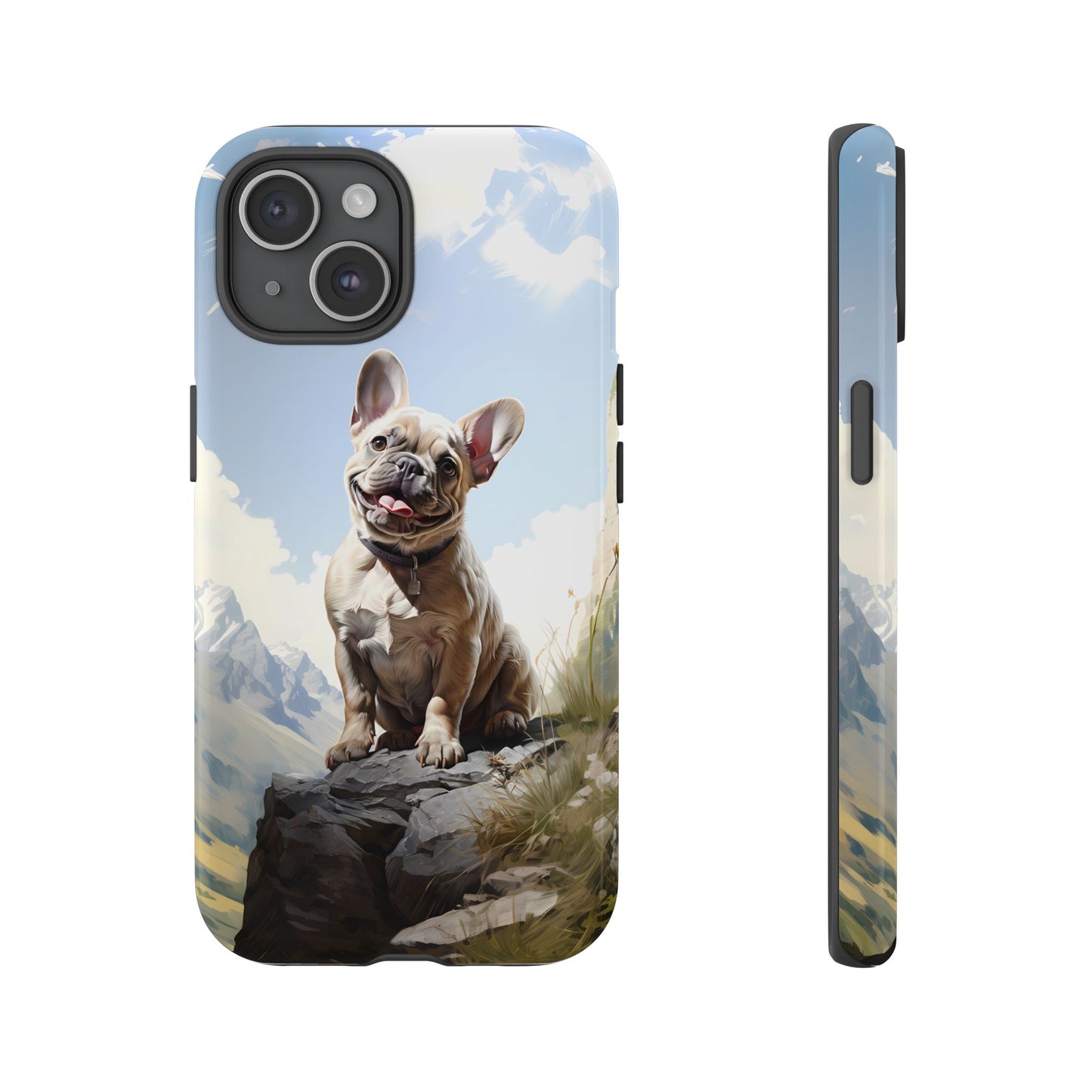 Frenchie iPhone Samsung Galaxy Phone Case! French Bull Dog Standing Proudly. Extremely Tough & Durable With Dual Layer Protection.