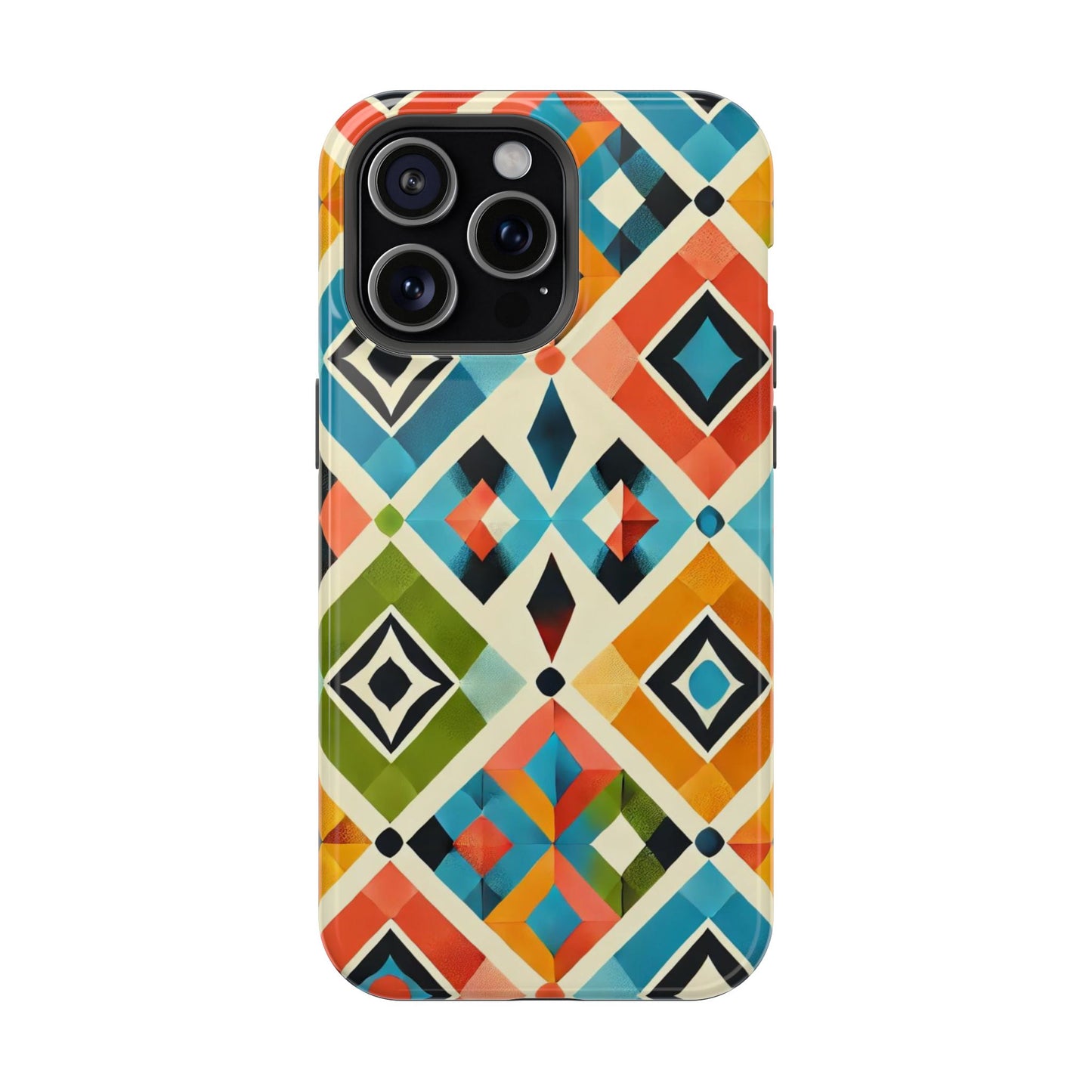 Harlequin Geometric MagSafe iPhone Case - Vibrant Abstract Protective Cover