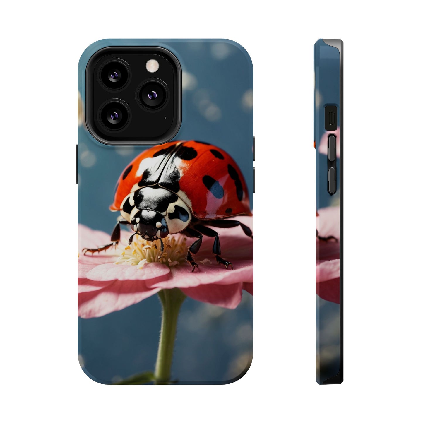 MagSafe iPhone Case: Floral Ladybug Delight