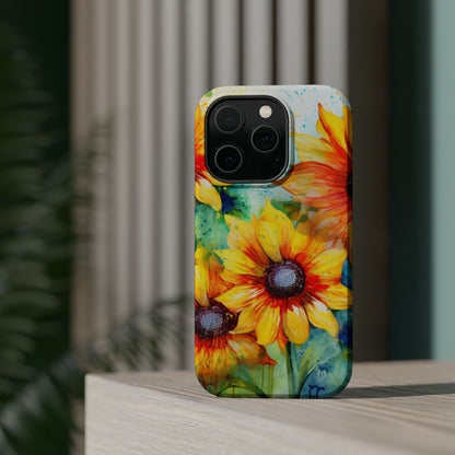 Watercolor Sunflower Splash - MagSafe iPhone Series Case