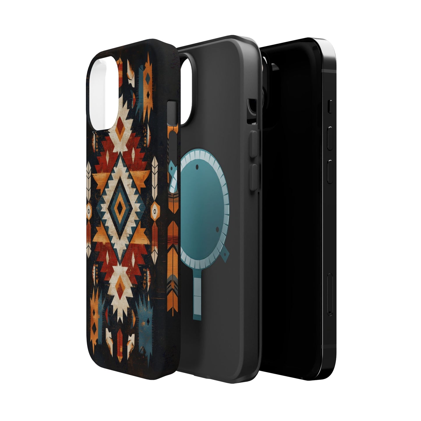 Southwestern Arrow & Diamond Tough MagSafe iPhone Case – Bold Tribal Design, Dual-Layer Protection