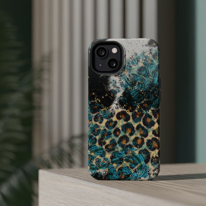 Turquoise Paisley Cowhide Leopard - MagSafe iPhone Series Case