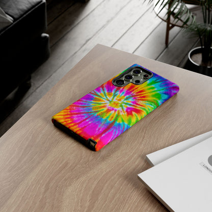 Vibrant Rainbow Spiral Tie-Dye Samsung Galaxy Case – Bold & Retro Style