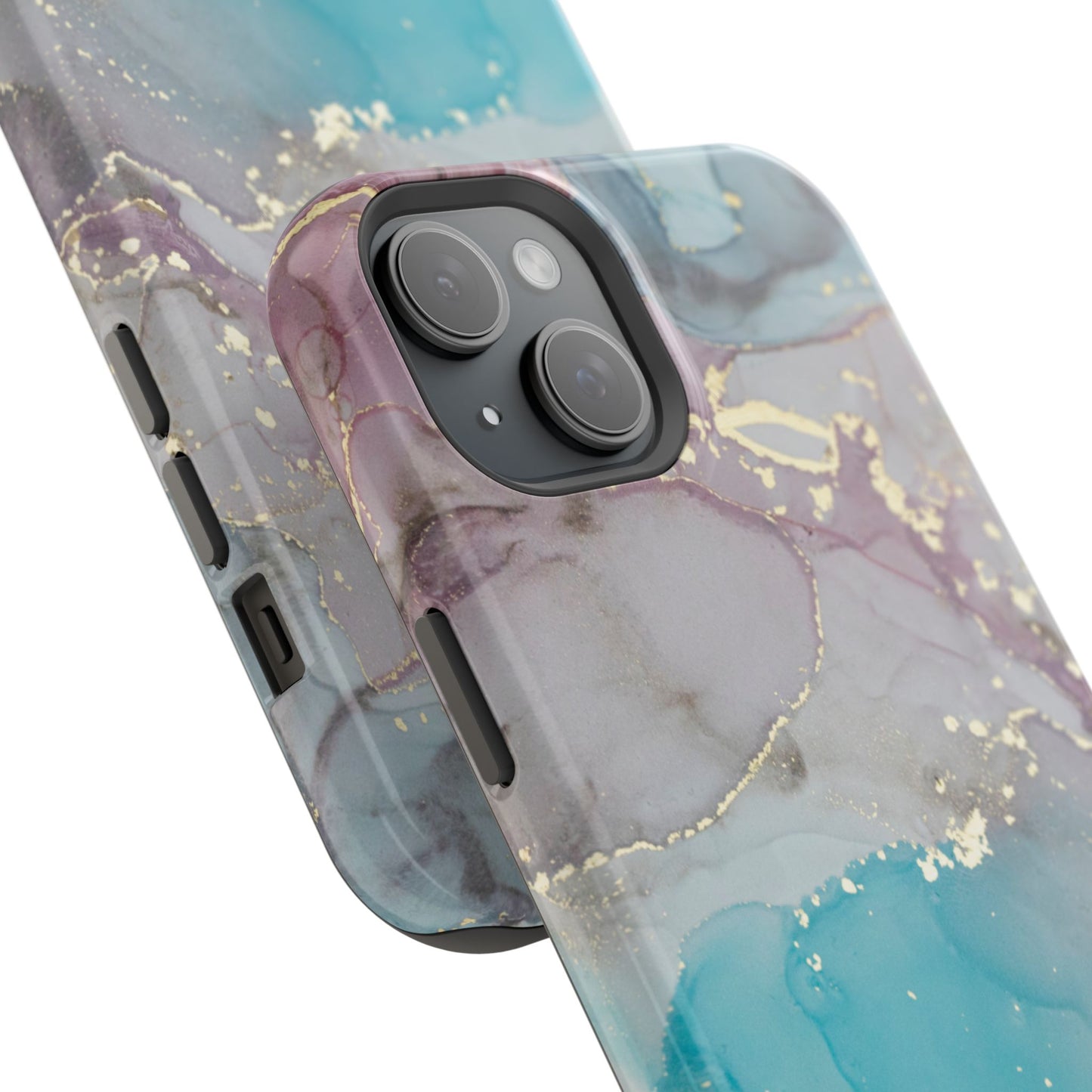 Sky Blue & Purple Marble Wave – MagSafe Case with Dreamy Marble Design