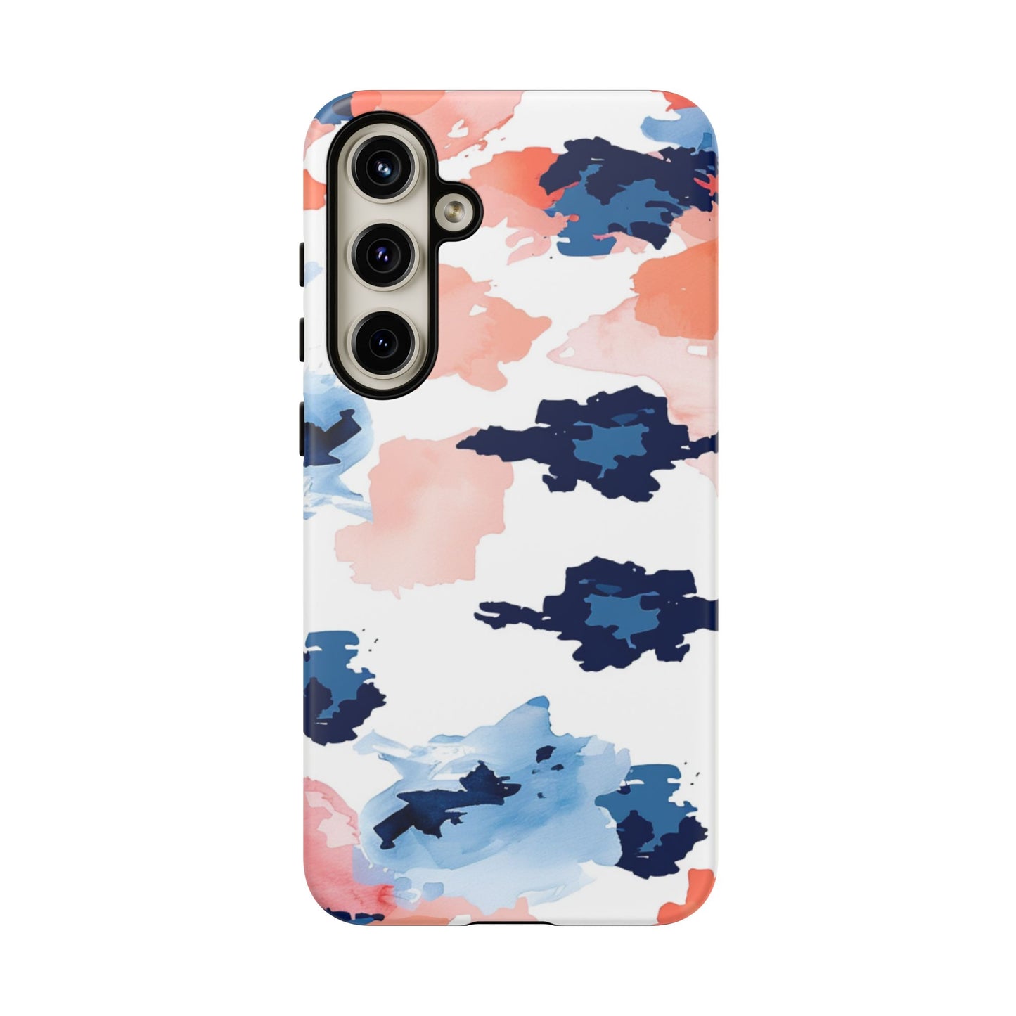 Abstract Coral & Navy Watercolor Design – Samsung Galaxy Case