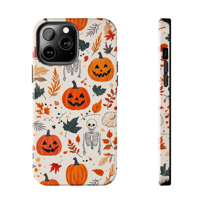 Halloween Pumpkin & Skeleton iPhone Case – Spooky Autumn Design