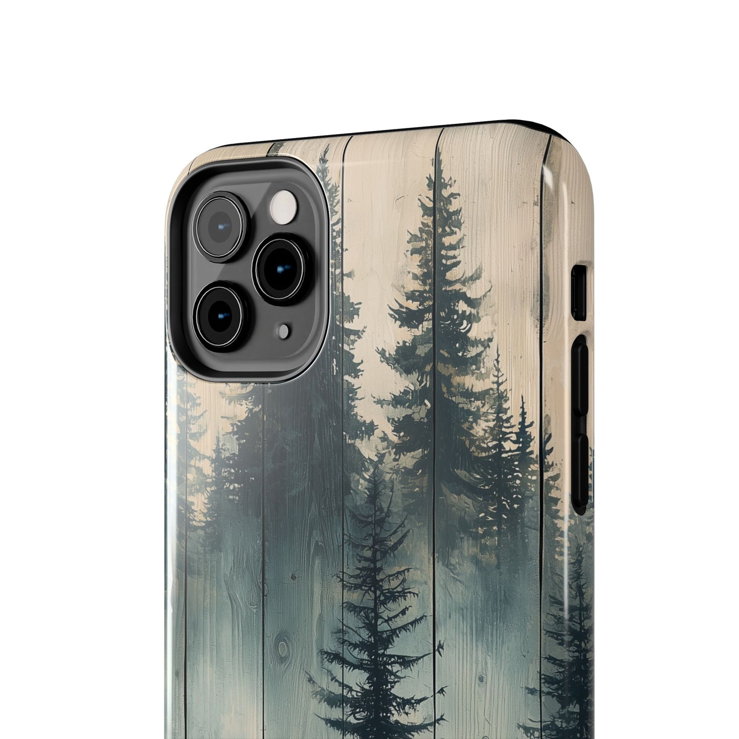 Misty Pine Forest Iphone Case - Nature-Inspired Wood Design Protective Cover