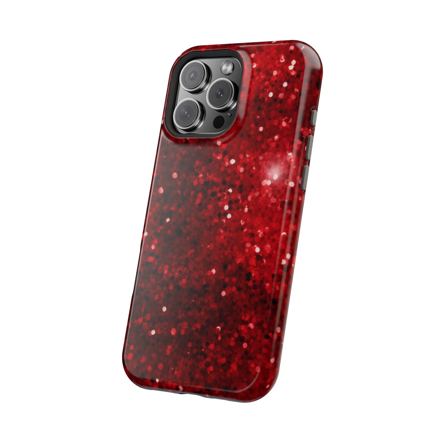 Crimson Glow Glitter MagSafe Case