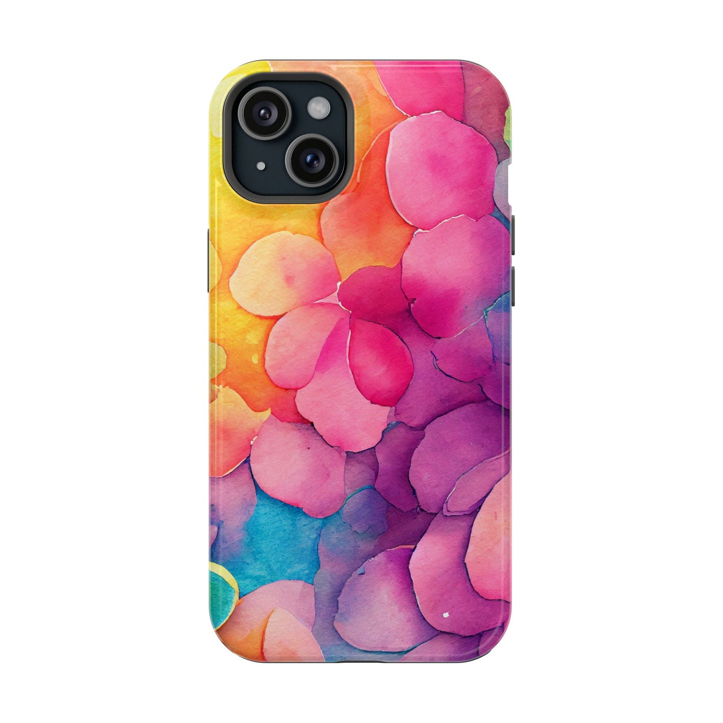 Sunset Petals Watercolor MagSafe iPhone Case – Slim Design, Glossy Finish