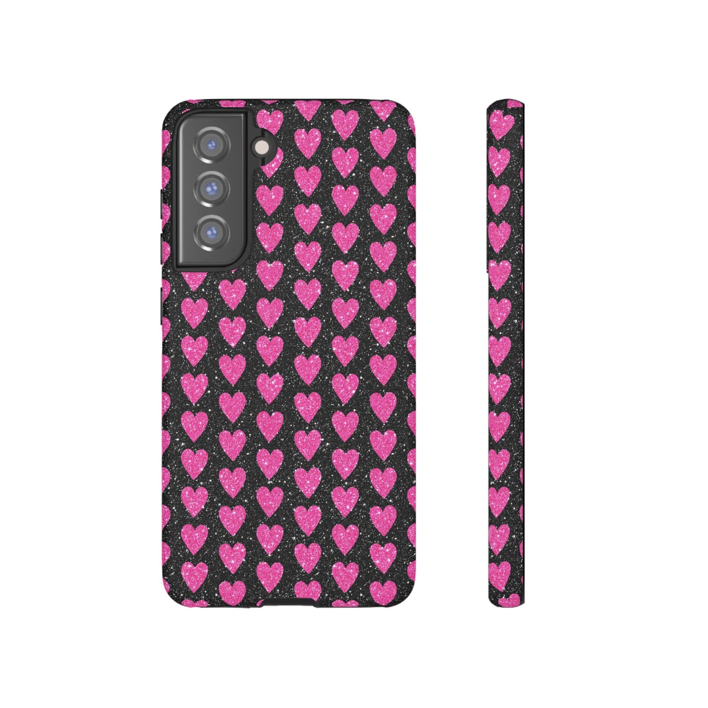 Glitter Pink Hearts Samsung Galaxy Case