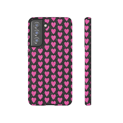 Glitter Pink Hearts Samsung Galaxy Case