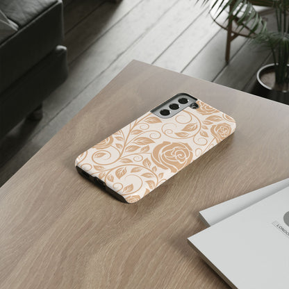 Vintage Rose Vine Tough Samsung Galaxy Case – Elegant Floral Pattern with Dual-Layer Protection