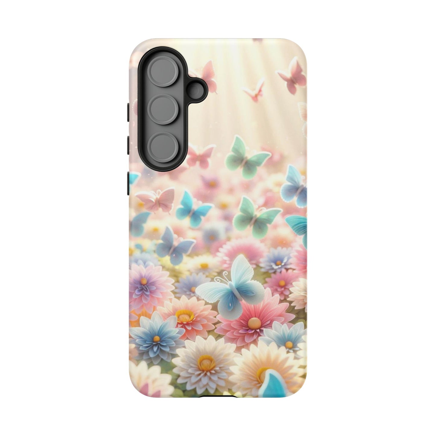 Butterfly Blossom Samsung Case - Pastel Floral Protective Cover