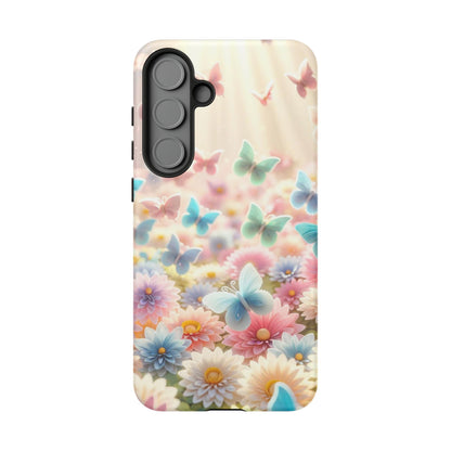 Butterfly Blossom Samsung Case - Pastel Floral Protective Cover