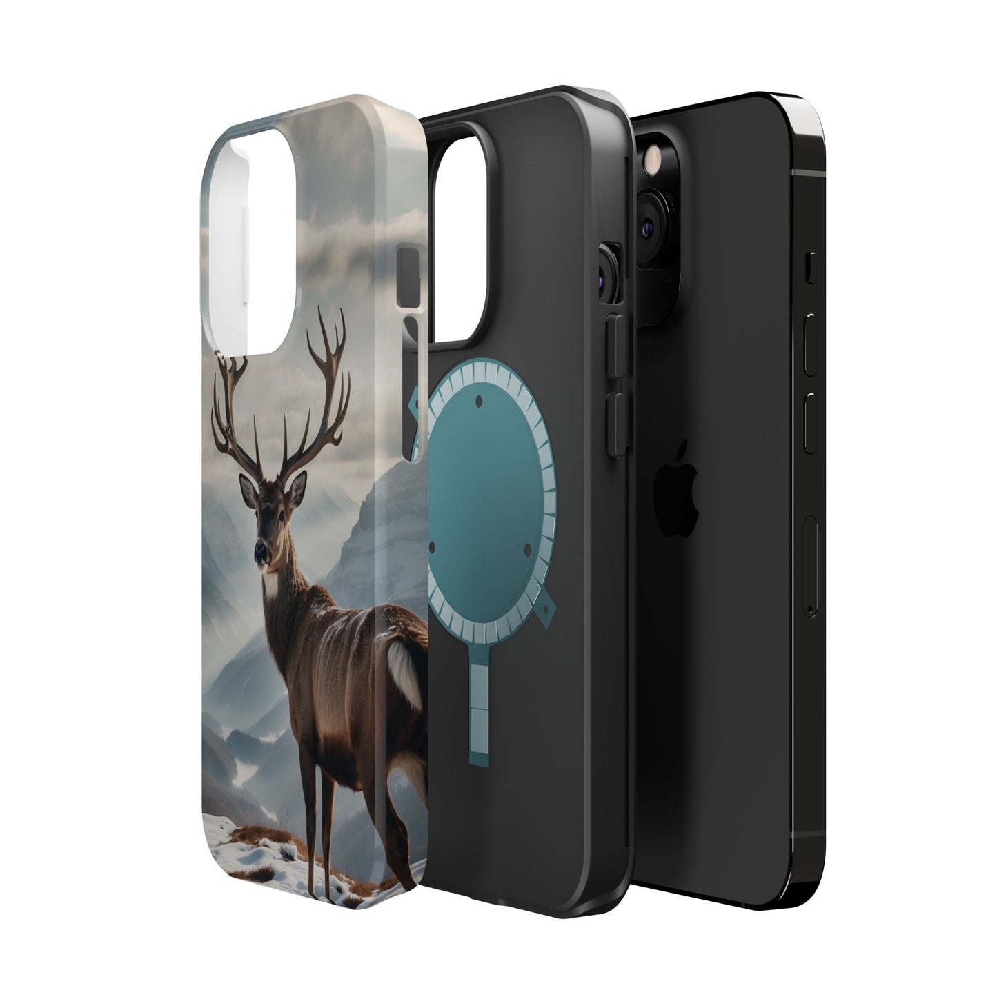 Alpine Majesty: Stag in Snow – MagSafe iPhone Case