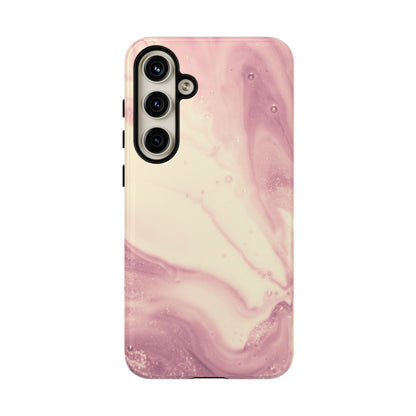 Blush Marble Glow – Samsung Galaxy Case with Rose Gold Swirl Design