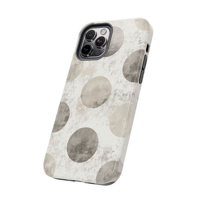 Vintage Polka Dot iPhone Case - Minimalist Neutral Protective Cover