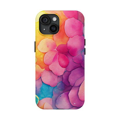 Sunset Petals Watercolor iPhone Case – Slim Design, Glossy Finish