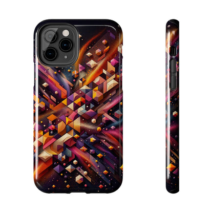 Geometric Galaxy iPhone Case - Abstract Cosmic Protective Cover - Retro Gamer