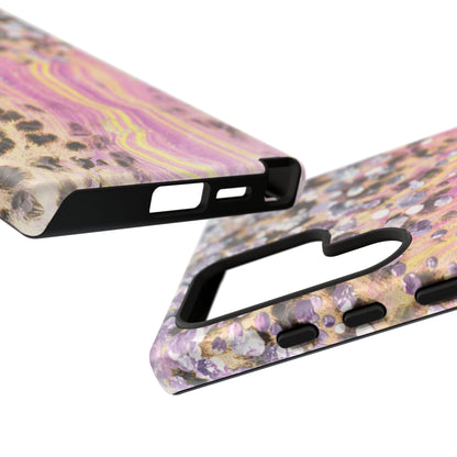 Crystal Glam Leopard - Samsung Galaxy Series Case with Glitter and Gem Accents