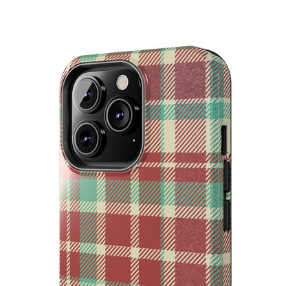 Red & Cream Vintage Plaid – Durable & Stylish iPhone Case