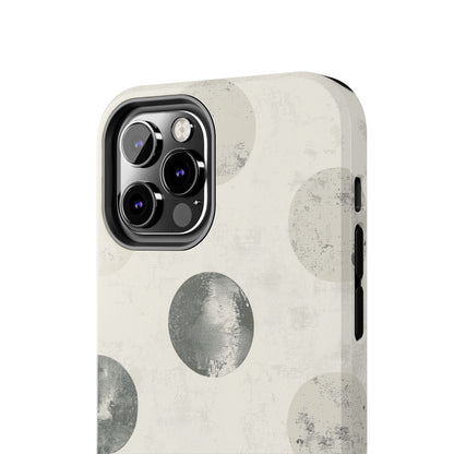 Vintage Polka Dot iPhone Case - Neutral Retro Protective Cover