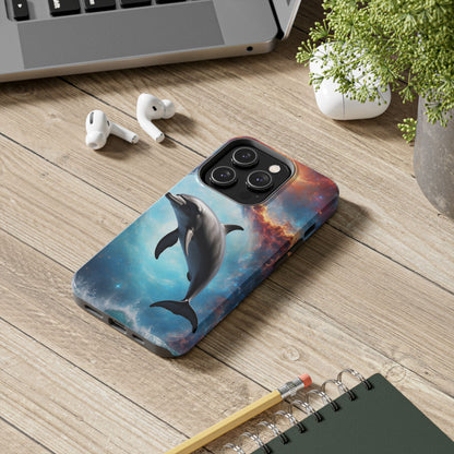 Cosmic Dolphin Space Vibes - iPhone Case