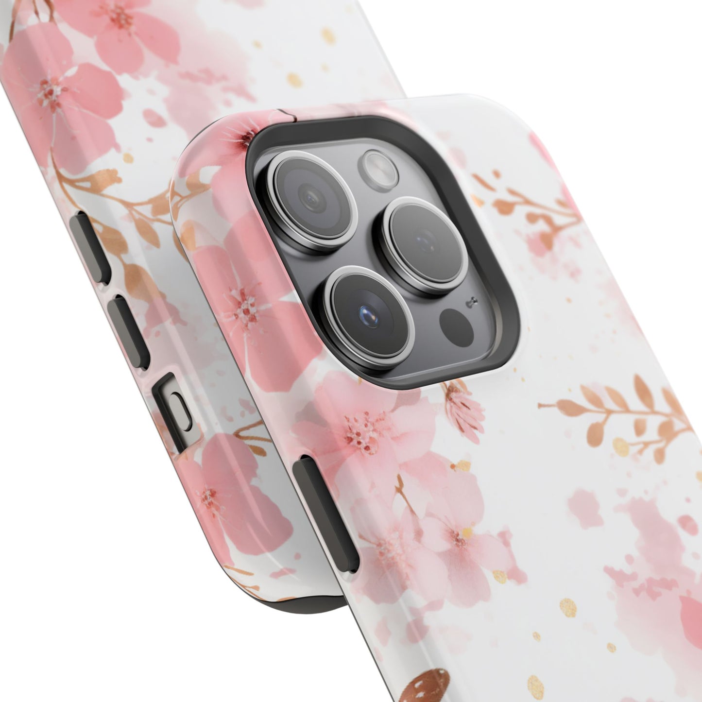 Soft Pink Cherry Blossom MagSafe Case – Floral Elegance with Wireless Charging