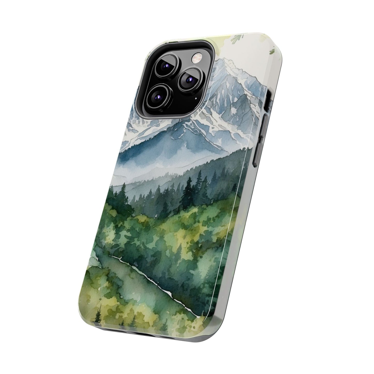 Watercolor Alpine Mountainscape - iPhone Case