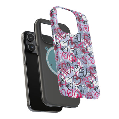 Graffiti Love Hearts MagSafe Case